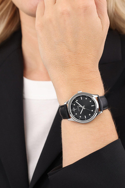 Joop! Armbanduhr Edelstahl, Leder, Silber, Schwarz, Damen - Bild 2