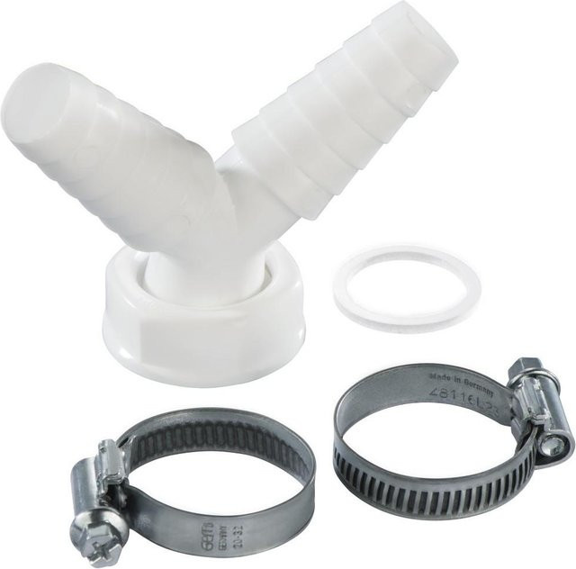 XavaX Y-Verbinder für Ablaufschläuche mit Dichtung, 1 Zoll, Weiß - Bild 1