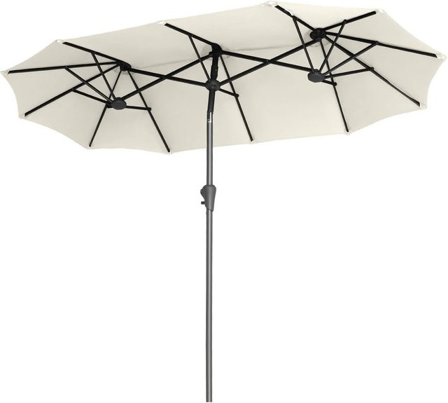Sekey Doppelsonnenschirm Marktschirm in Creme/Beige mit Kurbel, B/H: 300 x 160 cm - Bild 1