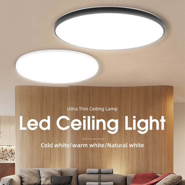 Moderne LED Deckenleuchte DIBILUN Rund in Weiß für Schlafzimmer und Küche - Bild 1