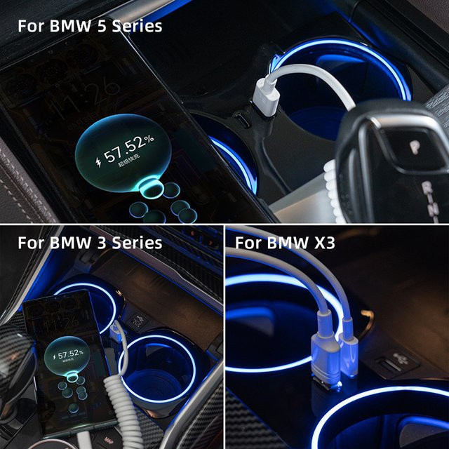 KUNGKIC Dockingstation für BMW 3er, 4er, 5er, 6er, GT, G30, G20, X3, X4, G01, G02 mit 22,5 W Schnellladegerät und USB-C Typ-C Hub in Schwarz - Bild 1