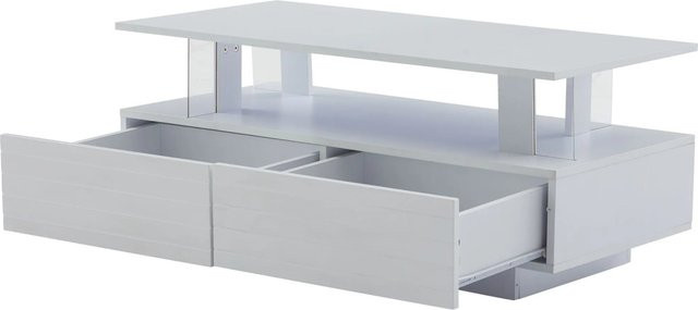 okwish Couchtisch mit LED-Aufbewahrung und App-Steuerung aus Acryl in Weiß, B/T/H: 100 x 50 x 42,5 cm - Bild 1