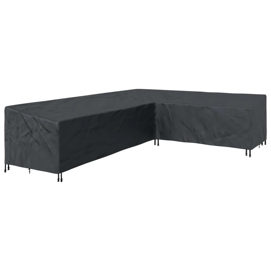 vidaXL Möbelschutzhülle für Ecksofas, Schwarz, Wasserabweisend, B/T/H: 355 x 275 x 80 cm - Bild 2