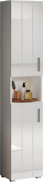 Trendteam Hochschrank Wons Badezimmerschrank Weiß Hochglanz B/H/T: 37 x 192 x 31 cm - Bild 1