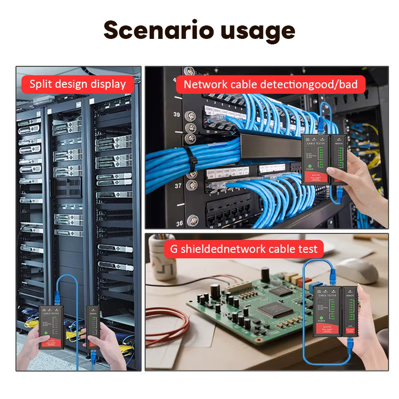 SHOYEE LAN-Kabeltester für RJ45 und RJ11, POE brennsicherer Netzwerkwerk-Tester in Schwarz - Bild 5