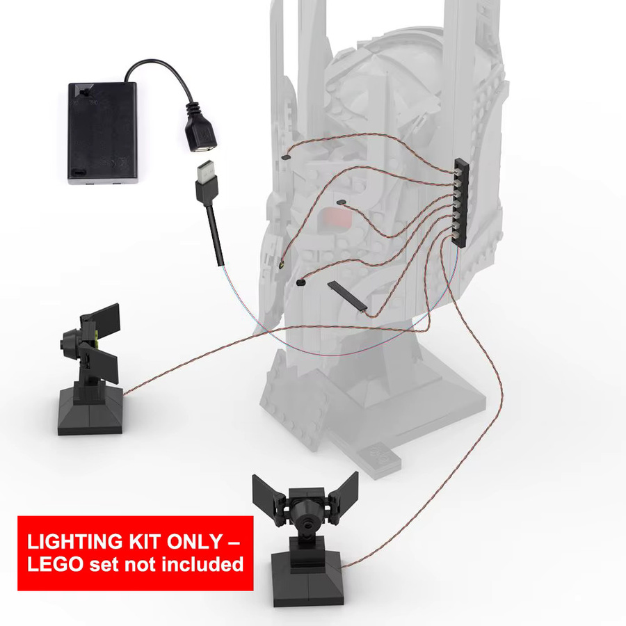 TEDDOO Brick DIY LED-Kit, Baustein-Beleuchtungsset, mit leuchtendem rotem Augeneffekt - Bild 3