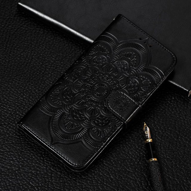 Leder Flip Handytasche mit Luxus Schnalle für Xiaomi Mi 11 Pro, Redmi 9T, 10T, Poco F2, X3 NFC und weitere Modelle, Schwarz - Bild 1