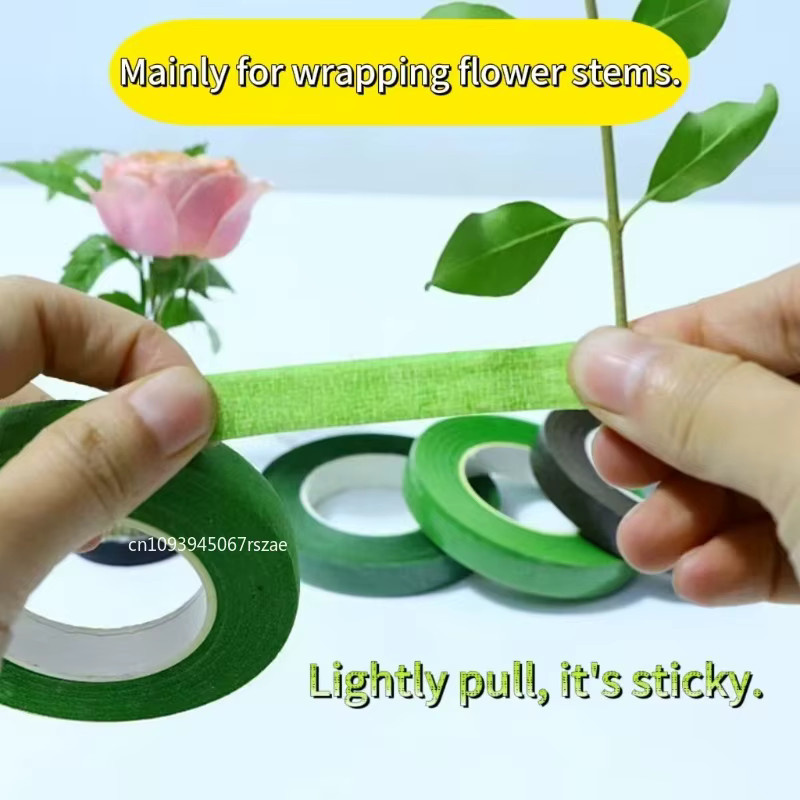 Selbstklebende Blumenbänder in Grün für die DIY-Blumenstrauß-Verpackung bei Hochzeiten und Partys - Bild 3