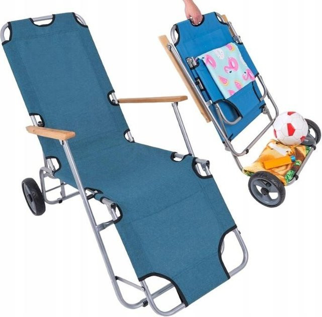 Bequeme Klappliege auf Rädern für Garten, Strand und Terrasse - Bild 1