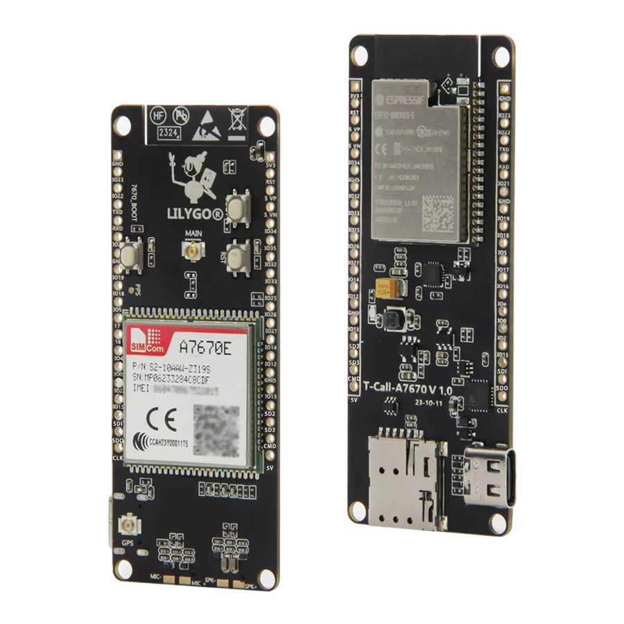 Lilygo T-Call A7670 ESP32 Entwicklungsboard mit 4G LTE GSM Mobilfunk, WLAN und Bluetooth in Schwarz - Bild 2
