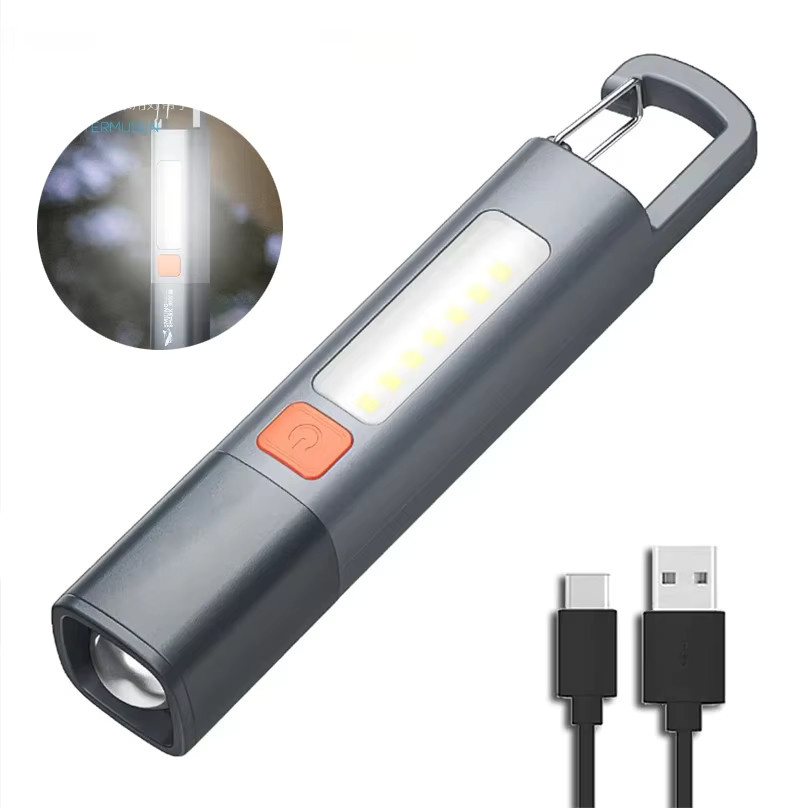 NEWBIRTH LED Taschenlampe mit USB-Aufladung, tragbare Outdoor-Campinglampe mit COB-Seitenlicht und Teleskopfokus aus ABS-Kunststoff - Bild 6