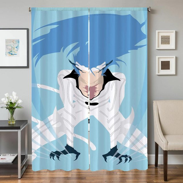 2er-Set Verdunkelungsvorhänge für Küche, Wohnzimmer und Schlafzimmer, Blau, B: 50 cm, H: 70 cm - Bild 1