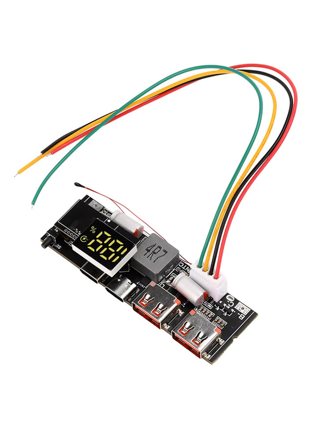 Gaqqee Dual Type-C Bidirektionales Superschnelles Lademodul für DIY Powerbank mit Temperatursensor, Schwarz - Bild 3