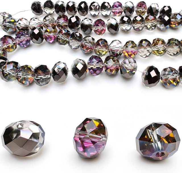 YUANZHIRUN Kristallglasperlen, Rondelle-Abstandsperlen, 4/6/8 mm, Unisex - Bild 1