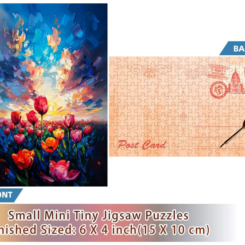 MaxRenard Mini-Reagenzglas-Ölgemälde von Tulpen, Puzzle, 150 Teile - Bild 2