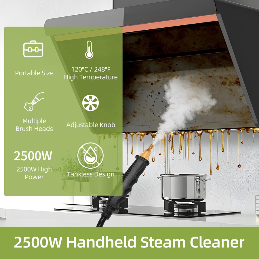aimo Handdampfreiniger Tankless Design mit 2500 W Hochtemperatur-Reinigung in Gelb - Bild 4
