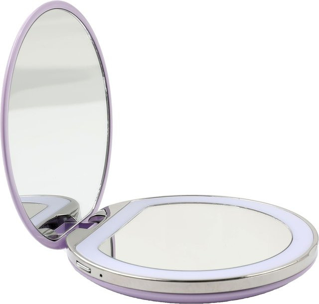 AILORIA Taschenspiegel mit dimmbarer LED-Beleuchtung, USB - Bild 1