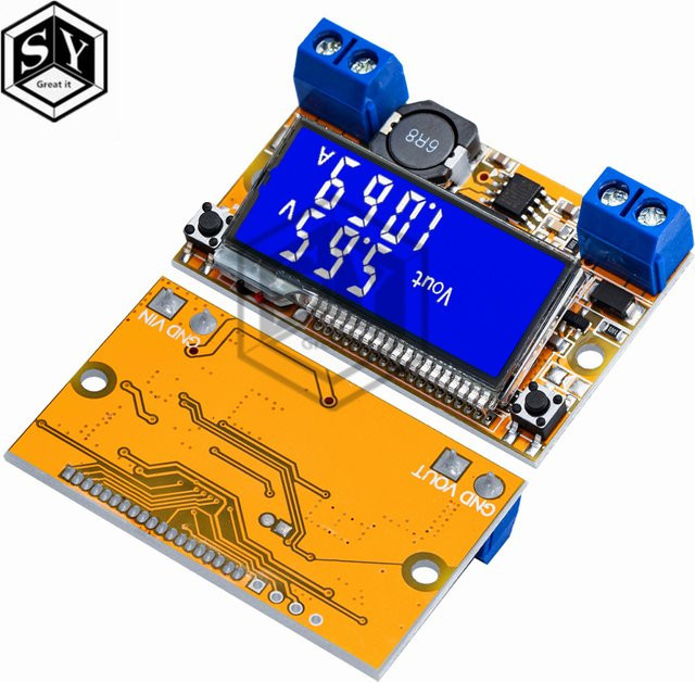 Baishundianzi Dual-Display DC-DC Step-Down-Wandler mit LCD zur einstellbaren Spannungsregulierung 5-23V auf 0-16,5V, 3A max, Multicolor - Bild 1