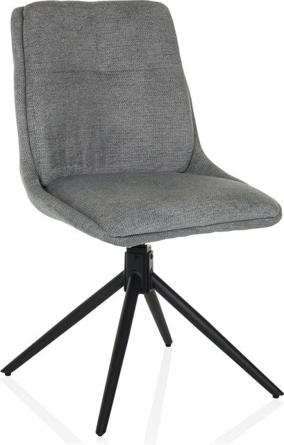 hjh LIVING Polsterstuhl TARVISO in Grau mit Stoffbezug und Metallgestell - Bild 1