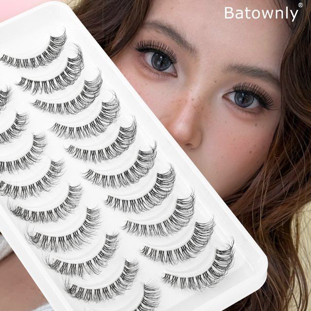 Batownly Wimpern, 10 Paar, D-Curl, natürliche Kreuzwimpern - Bild 1