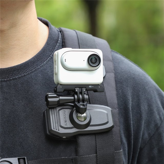 Magnetische Action Kamera Rucksack Clip Clamp Halterung in Schwarz für DJI OSMO Pocket 3, Insta360 und GoPro 13 12 11 10 9 - Bild 1