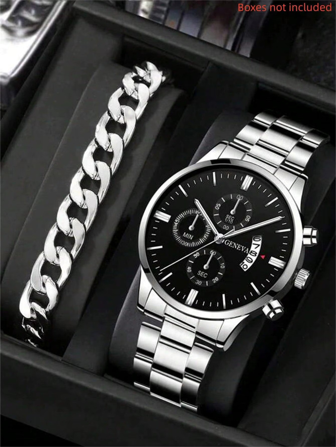 TVK Armbanduhr, Quarz, Edelstahl, Silber, Herren - Bild 3