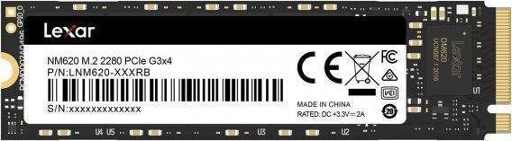 Lexar NM620 M.2 NVMe PCIe Gen 3 SSD 512GB Schwarz - Bild 2