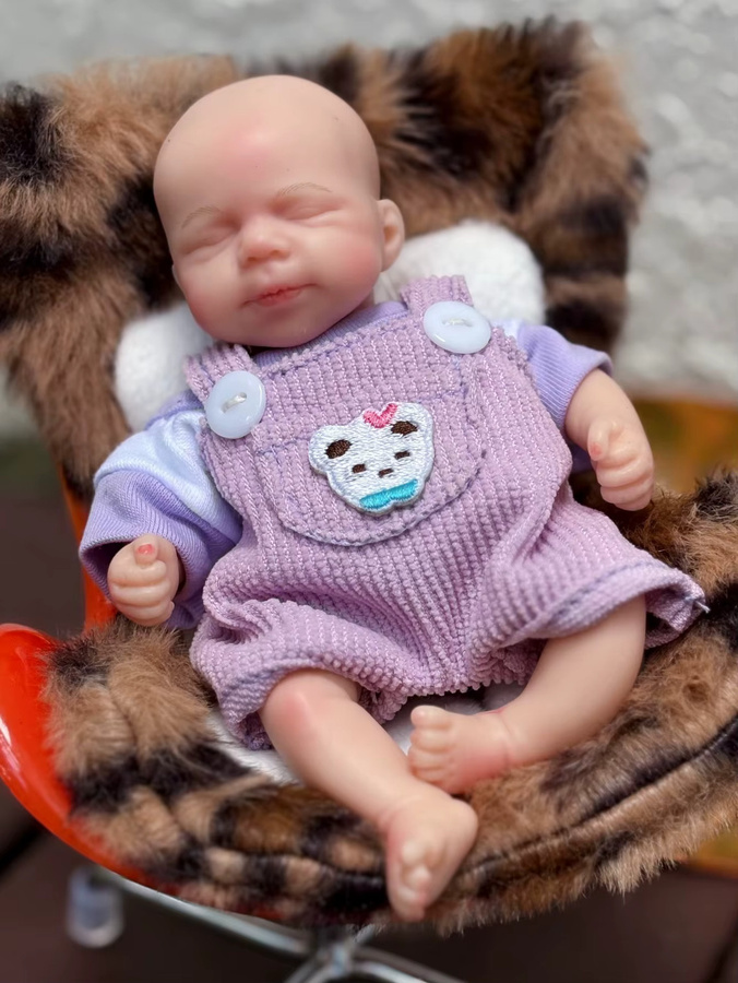 OtardDolls Reborn Mädchen-Babypuppe, Silikon, 6-Zoll-Mini, Rosa - Bild 3