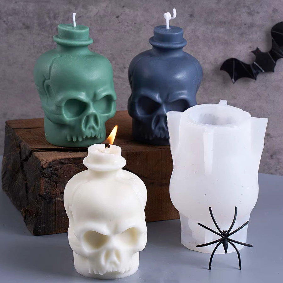 UDOCOOL Silikon Kerzenform in Schädel-Design für DIY Handgemachte Seife, Gips und Harz-Handwerk für Halloween-Dekorationen - Bild 3
