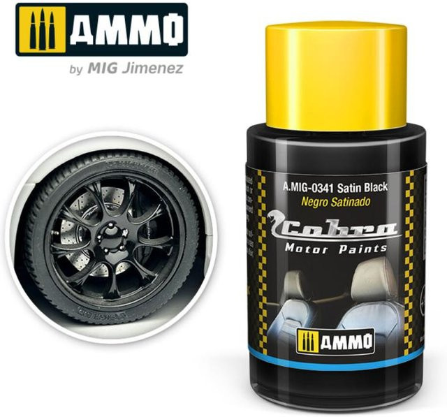 AMMO by MIG Jimenez Cobra Motor, Satin Black, Schwarz - Bild 1