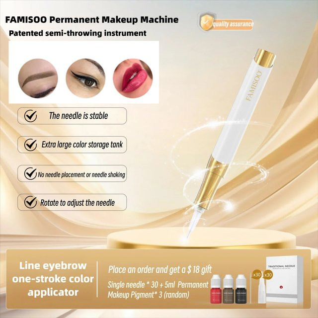 FAMISOO Semi-Permanent Make-up Tattoo-Maschine, Unisex, inklusive 30 Nadeln - Bild 1