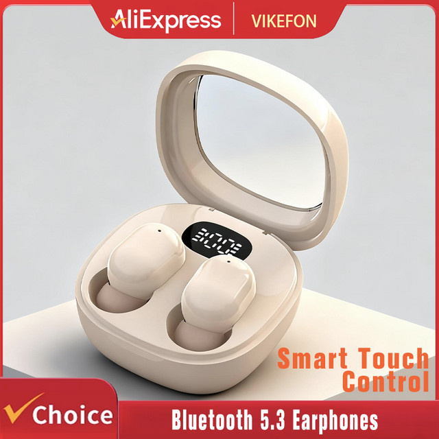 VIKEFON Bluetooth 5.3 TWS Mini-Kopfhörer mit HIFI Stereo und Geräuschunterdrückung sowie Mikrofon in Schwarz oder Weiß - Bild 1