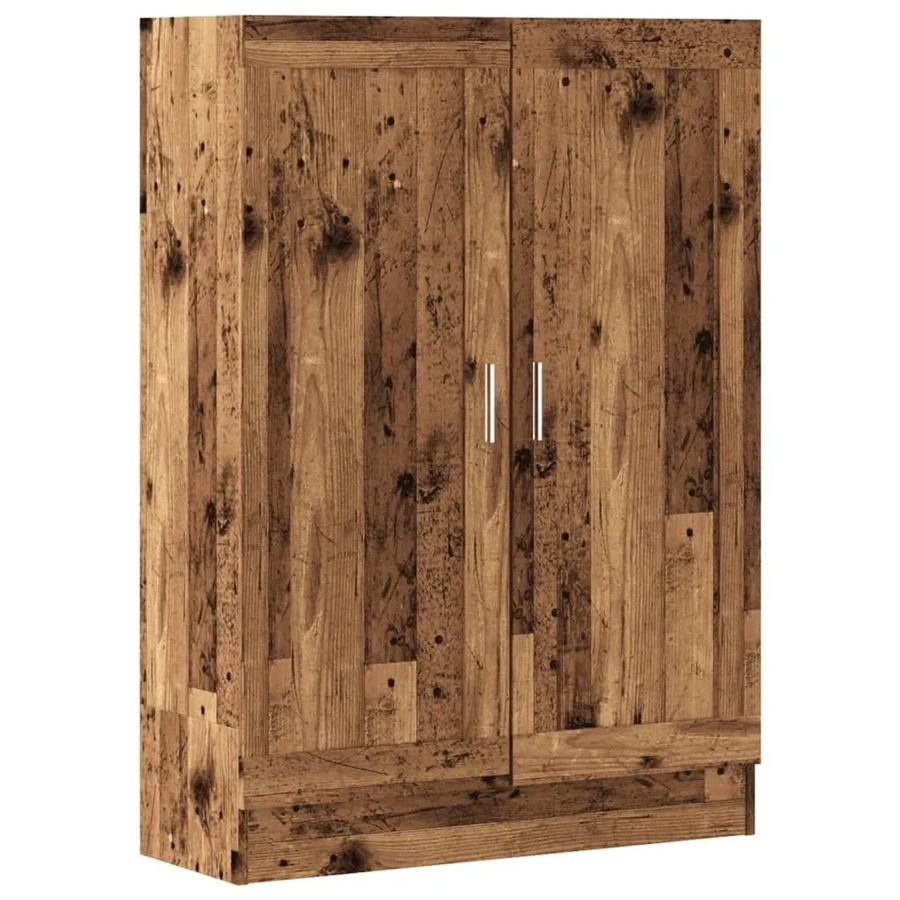 vidaXL Bücherschrank in Altholz-Optik Braun mit Schwenktüren und Regalböden, B/T/H: 82,5 x 30,5 x 115 cm - Bild 2