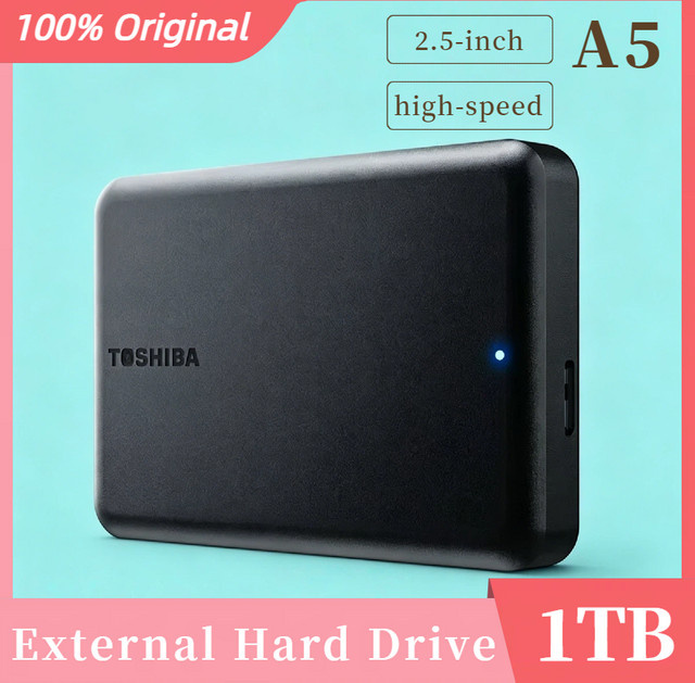 Toshiba Exceria Portable HDD 1TB Tragbare Festplatte USB 3.2 Gen1 Schwarz - Bild 1