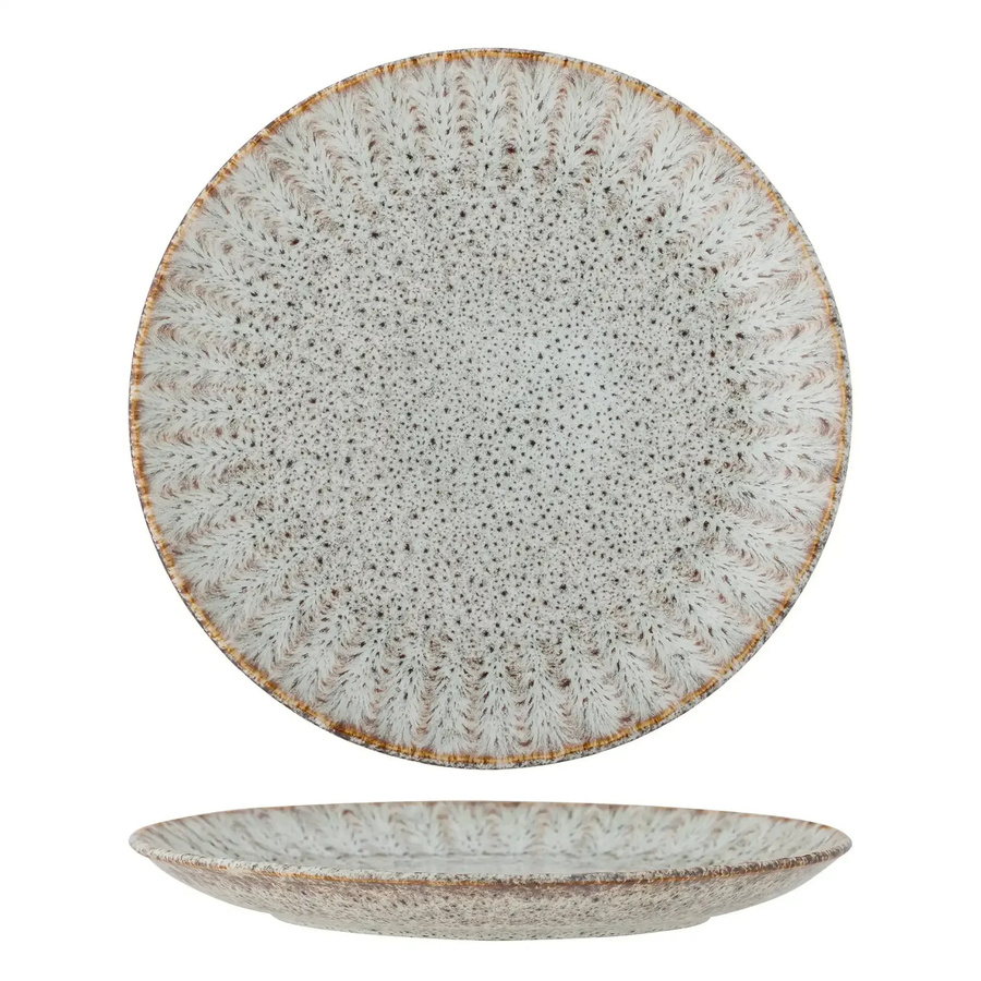 Bloomingville Teller aus Steingut Fleur in Beige/Natur, Durchmesser: 27 cm - Bild 1
