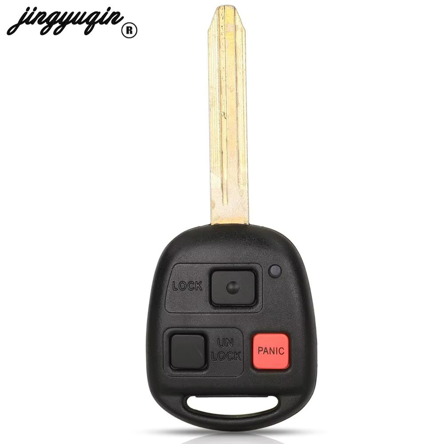 Jingyuqin HYQ12BBT Fernbedienung Autoschlüssel für Toyota Land Cruiser FJ TOY43 mit 3-Tasten-Schlüsselblatt, Schwarz, 314,4MHz/315Mhz, 4D67/G Chip - Bild 2