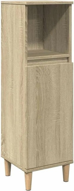 vidaXL Badschrank Sonoma-Eiche, Wandmontage, Braun, B/T/H: 30 x 30 x 100 cm - Bild 1