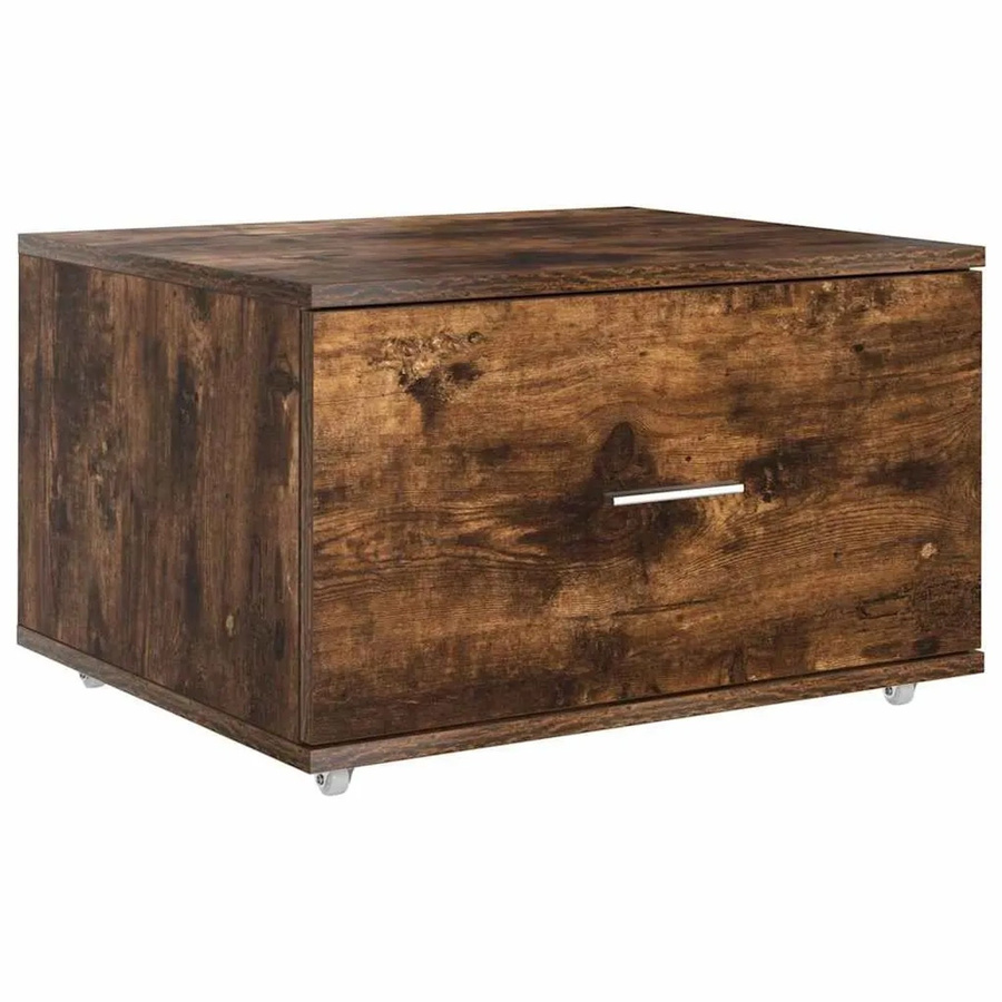 vidaXL Schubladenschrank mit Rollen in Geräucherte Eiche, B/T/H: 55 x 45 x 31 cm - Bild 2