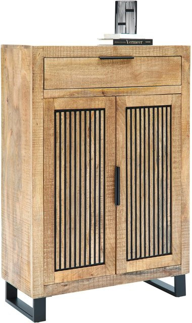 Mömax Schuhschrank Everest aus Mango-Holz in Braun und Schwarz, B/T/H: 130 x 40 x 88 cm - Bild 1