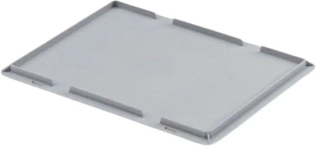 PROREGAL SuperSparSet 4x Eurobehälter mit geschlossenem Griff und Auflagedeckel, Grau, H x B x T: 40 x 30 x 40 cm, 37 Liter Transportbox - Bild 1