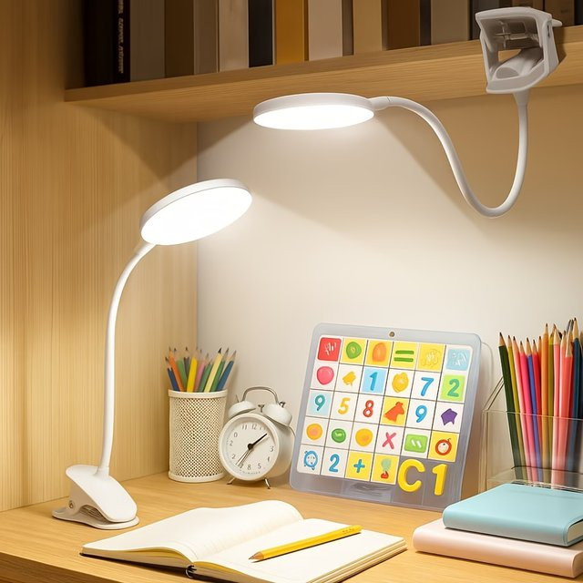 Leclstar Flexible LED-Schreibtischlampe in Weiß mit Dimmer und USB-Anschluss für Home Office und zum Lesen - Bild 1
