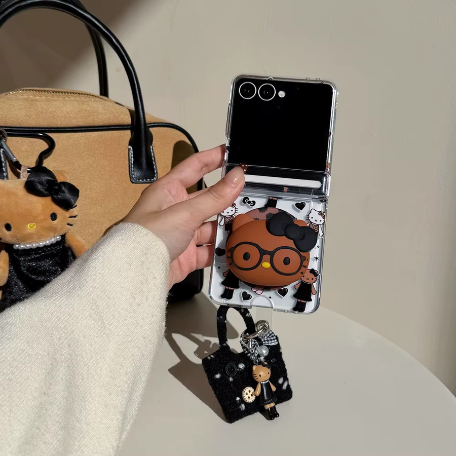 Sanrio Hello Kitty Handyhülle mit magnetischem MagSafe Wireless Charge Kartenetui für Samsung Galaxy Z Flip 7, Z Flip 6 und Z Flip 5, transparent - Bild 4