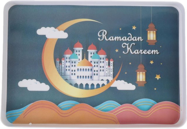 Rechteckiges Melamin Serviertablett von CosyHome in Blau, stabil und spülmaschinenfest - Bild 1