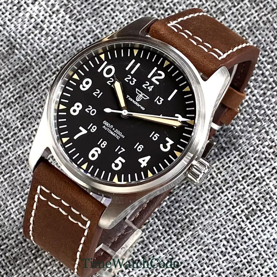 tandorio Armbanduhr, Automatik, Edelstahl, 39 mm, Schwarz, Herren - Bild 3