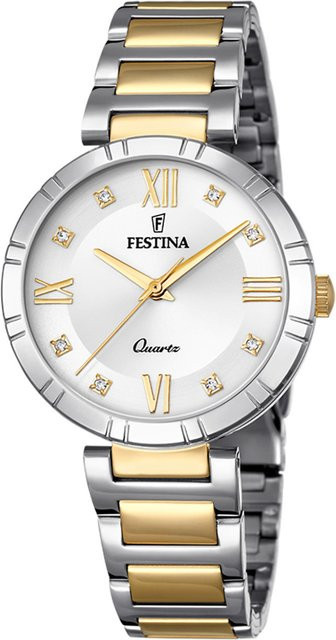 Festina Damenuhr, Quarz, Edelstahl, 33 mm, Weiß, 5 ATM - Bild 1