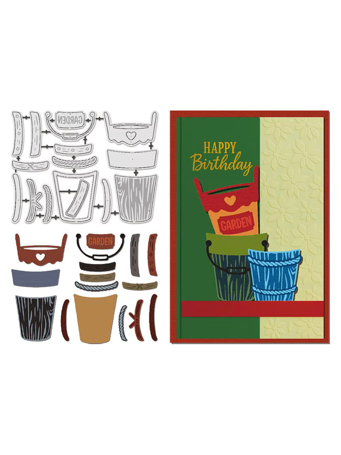 Schablonen aus Kohlenstoffstahl im Bucket-Design für DIY-Scrapbooking und dekorative Prägung in verschiedenen Formen - Bild 4