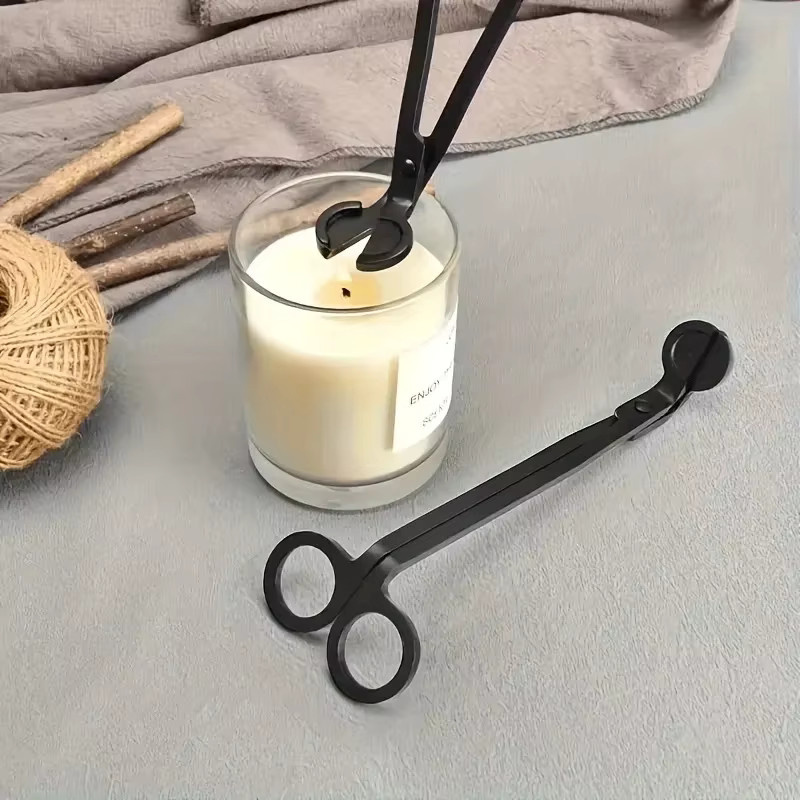 Tragbares Kerzenschneidewerkzeug aus Metall in Schwarz für DIY-Kerzen und Dochtschere - Bild 1