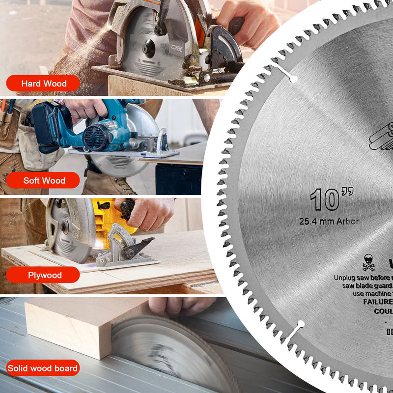NuoDunco 10 Zoll Hartmetall-Sägeblatt mit 40 bis 120 Zähnen, silberne runde Trennscheibe für Holz und Faserplatten, Durchmesser: 25,4 cm - Bild 6