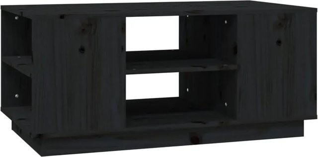 vidaXL Couchtisch aus Kiefer Massivholz in Schwarz, B/T/H: 90 x 49 x 40,5 cm - Bild 1