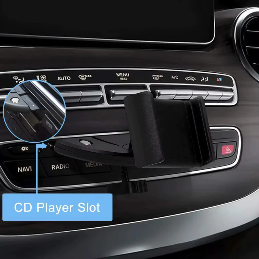 VIKEFON Universal Handyhalterung für das Auto mit 360 Grad Rotation für CD-Slot, Schwarz - Bild 3